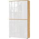 Armoire d'entrée moderne 105 cm chêne/blanc laqué Cornelia