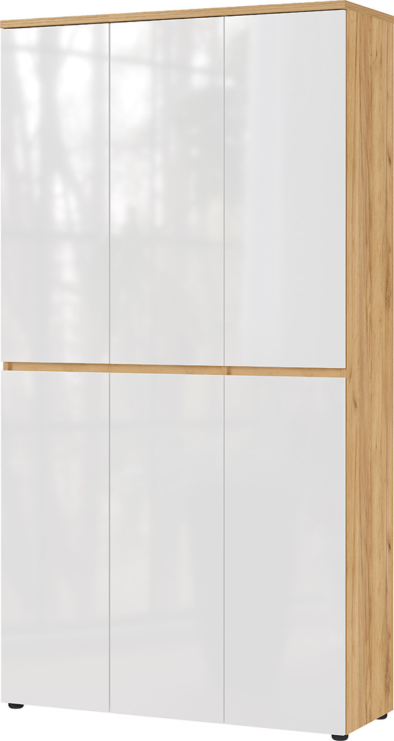 Armoire d'entrée moderne 105 cm chêne/blanc laqué Cornelia