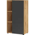 Armoire de bureau contemporaine H 111 cm chêne/graphite Olivera