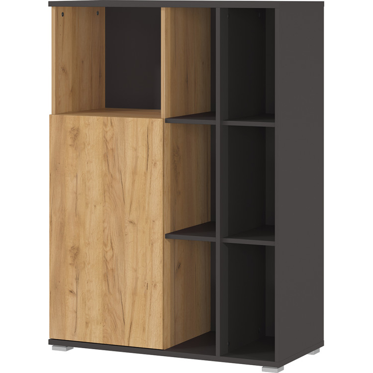 Armoire de bureau moderne H 120 cm chêne/graphite Finlande