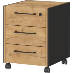 Caisson de bureau mobile contemporain chêne/graphite Isaya