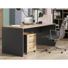 Caisson de bureau mobile contemporain chêne/graphite Isaya