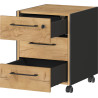 Caisson de bureau mobile contemporain chêne/graphite Isaya