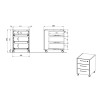 Caisson de bureau mobile contemporain chêne/graphite Isaya