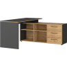 Bureau d'angle contemporain avec rangement chêne/grpahite Isaya