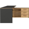 Bureau d'angle contemporain avec rangement chêne/grpahite Isaya