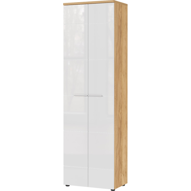 Armoire d'entrée contemporaine chêne/blanc Alessandro