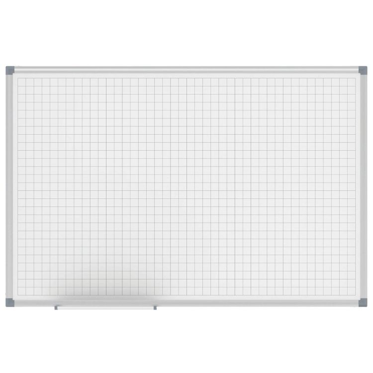 Tableau blanc pour aimants et marqueurs quadrillage 2 x 2 cm