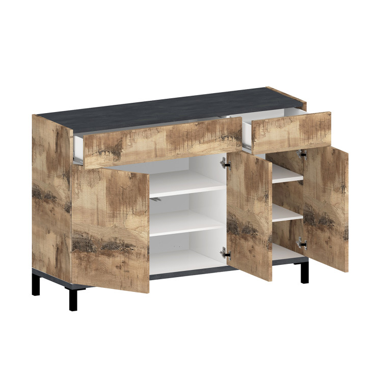 Meuble à Chaussures 3 Portes 55x116x25 Cm - Bois Couleur Sauge, Capacité 18 Paires, Design Gain De Place