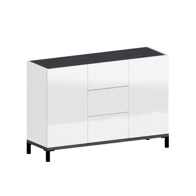 Buffet/bahut 120 cm moderne 2 portes/3 tiroirs Shine