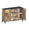 Buffet/bahut 120 cm moderne 2 portes/3 tiroirs Shine