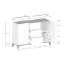 Buffet/bahut 120 cm moderne 2 portes/3 tiroirs Shine