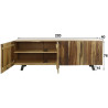 Buffet industriel 4 portes en bois de noyer massif Dalton