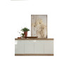 Buffet/bahut contemporain 180 cm 4 portes chêne/blanc laqué Virginia