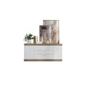 Buffet/bahut contemporain 180 cm chêne/blanc laqué Virginia