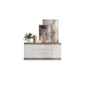 Buffet/bahut contemporain 180 cm chêne/blanc laqué Virginia