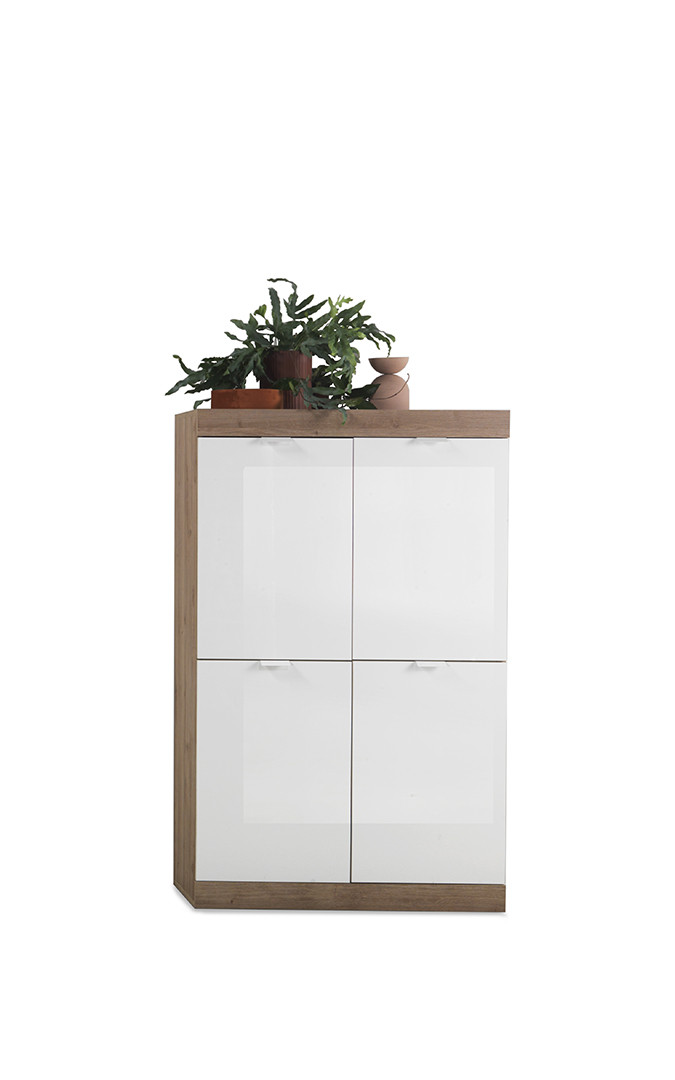 Meuble de Rangement 80 x 40 x 48 cm, Commodede, avec 1 charnières de  sécurité, Style Simple, Blanc - Conforama