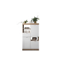 Meuble de rangement contemporain 90 cm chêne/blanc laqué Virginia