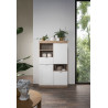 Meuble de rangement contemporain 90 cm chêne/blanc laqué Virginia