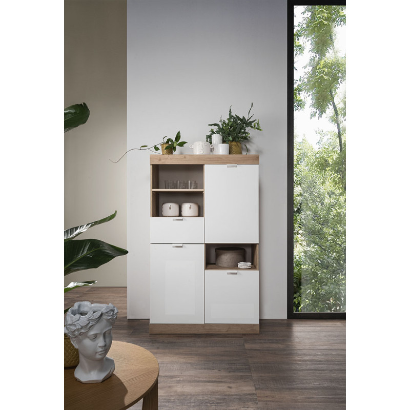 Bureau design en bois blanc avec tiroirs Billy 120x60 - 299,00