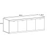 Buffet/bahut contemporain 180 cm 4 portes chêne/blanc laqué Virginia