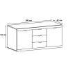 Buffet/bahut contemporain 180 cm chêne/blanc laqué Virginia