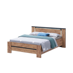 Terre de Nuit Lit tiroir chêne brossé avec sommier et matelas 140x190 pas  cher 