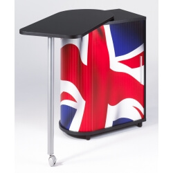 Bureau informatique design noir imprimé Drapeau anglais School