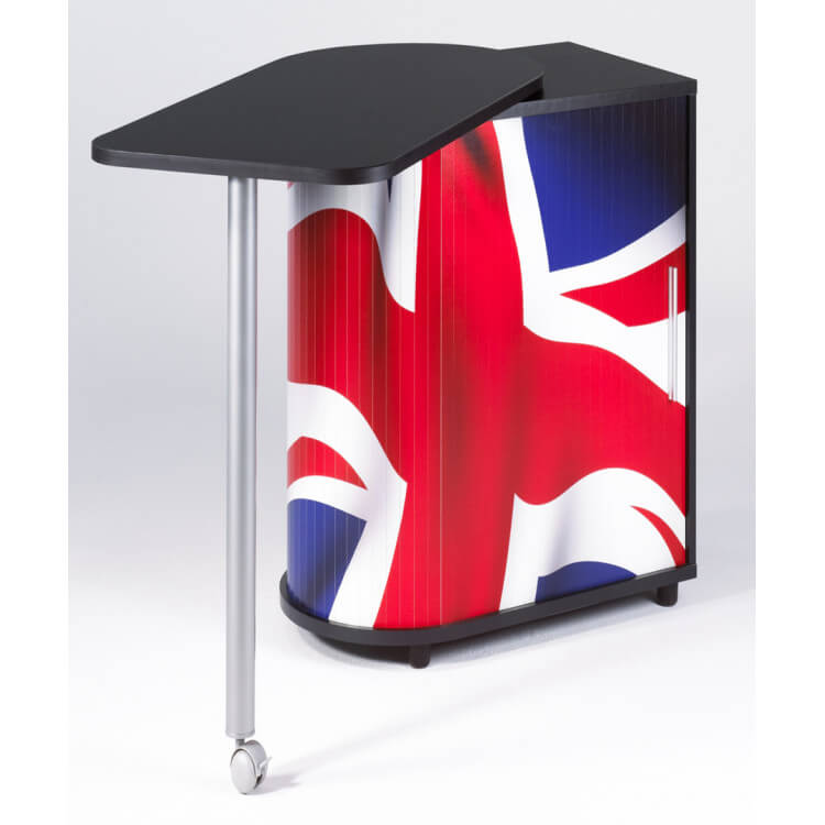 Bureau informatique design noir imprimé Drapeau anglais School