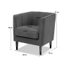 Fauteuil cabriolet moderne en velours Maryland