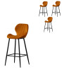 Tabouret de bar moderne en velours (lot de 4) Tomago