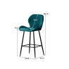 Tabouret de bar moderne en velours (lot de 4) Tomago