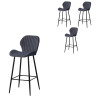 Tabouret de bar moderne en velours (lot de 4) Tomago