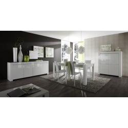 Salle à manger design laquée blanche Twist