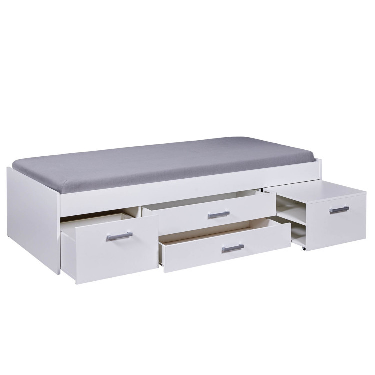 Lit enfant contemporain avec rangement blanc Karen