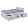 Lit adulte contemporain avec rangement blanc Karen