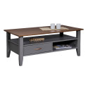 Table basse style campagne en pin massif gris Louisa