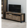 Meuble TV style vintage 120 cm marron foncé Manille