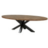 Table de salle à manger style vintage ovale marron foncé Manille