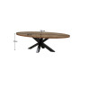 Table de salle à manger style vintage ovale marron foncé Manille