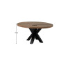 Table de salle à manger ronde style vintage marron foncé Manille