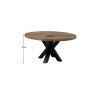 Table de salle à manger ronde style vintage marron foncé Manille