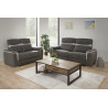 Canapé de relaxation électrique 3 places contemporain en tissu anthracite Roseane
