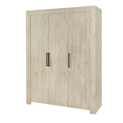 Armoire adulte contemporaine 165 cm chêne clair Venisio