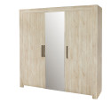 Armoire adulte contemporaine 210 cm chêne clair Venisio