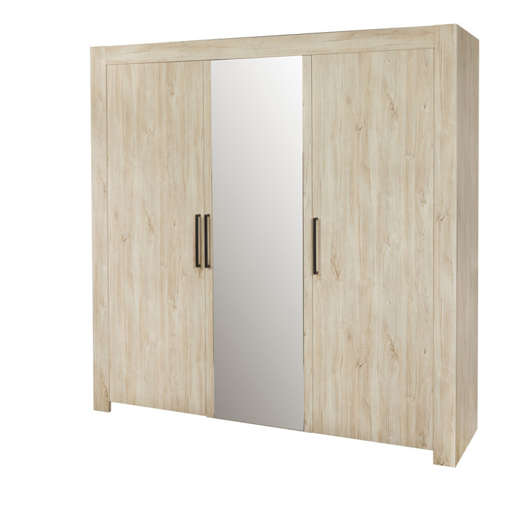 Armoire adulte contemporaine 210 cm chêne clair Venisio