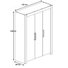 Armoire adulte contemporaine 165 cm chêne clair Venisio