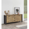 Buffet/bahut style industriel 167 cm marron teck Ophelia