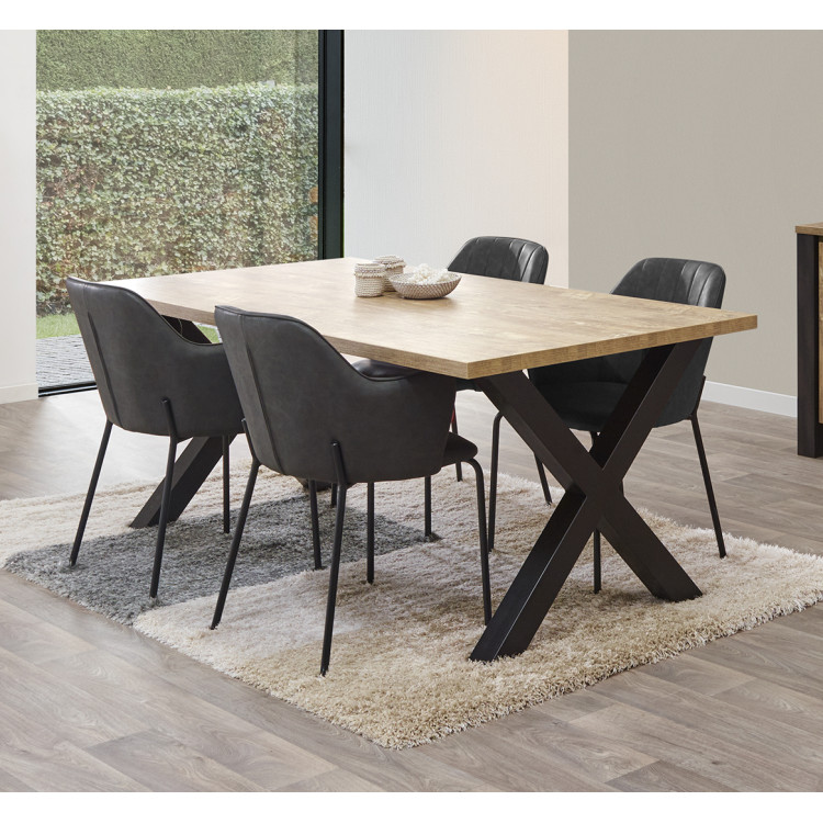 Table à manger rectangulaire 240x100cm en bois teck recyclé - Table Salle à Manger Pas Cher