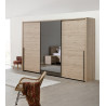 Armoire adulte contemporaine 253 cm chêne clair Violetta